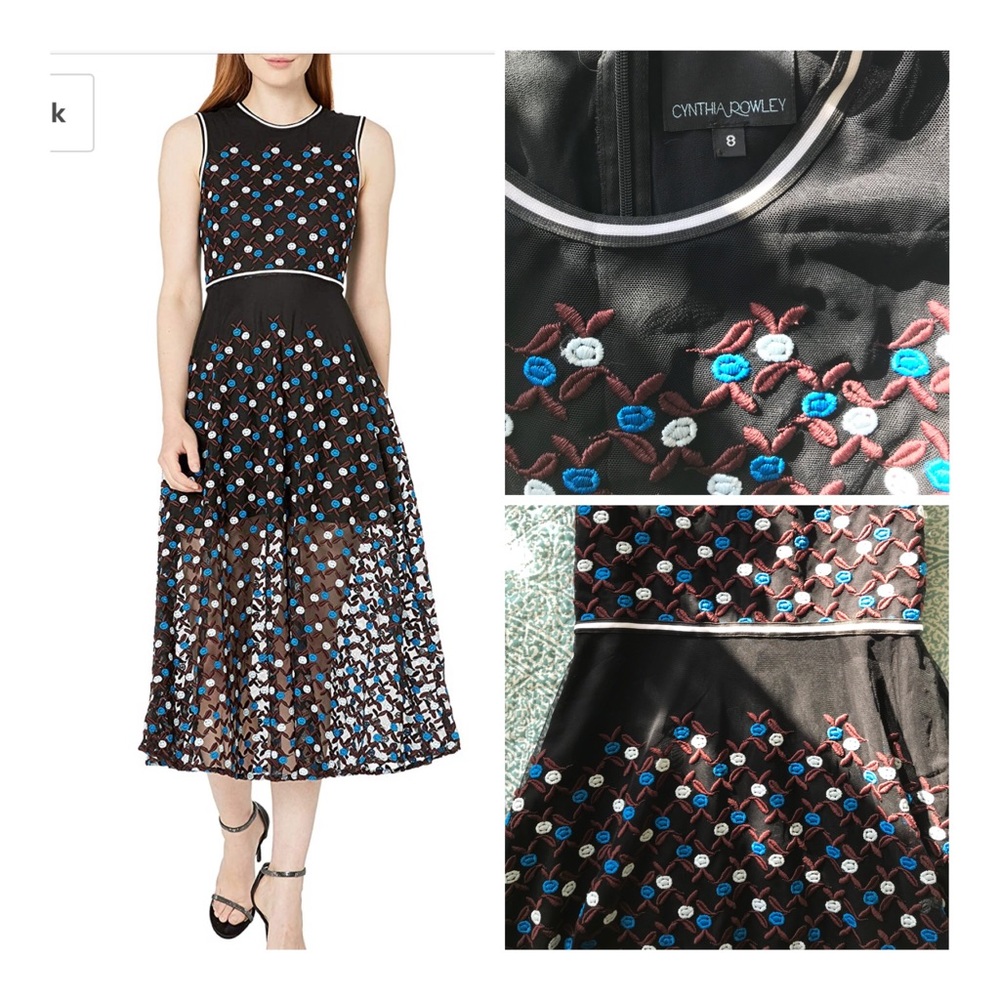 Cynthia Rowley Dot Embroidered Mesh Dress